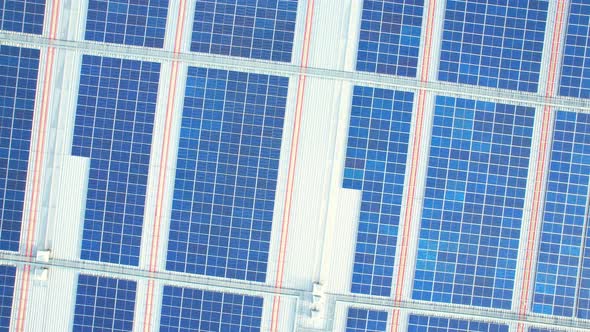 Top view of a solar power station on building roof alt