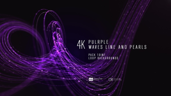 Purple Waves Line And Pearls Pack 10in1 4K Loop Backgrounds 