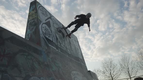 Skateboarder in action 