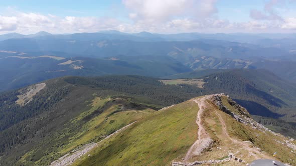 Aerial View Top of Pip Ivan Chernogorsky Mountain and Carpathian Mountain Range alt