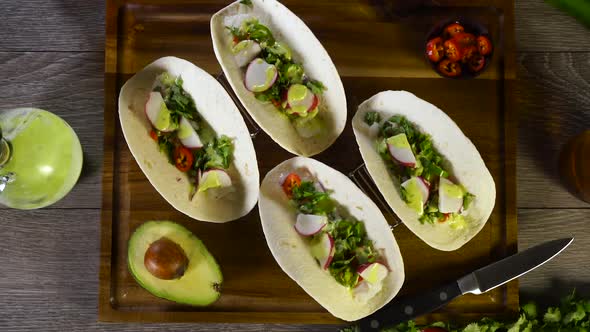 Fish Tacos with Avocado and Beer 