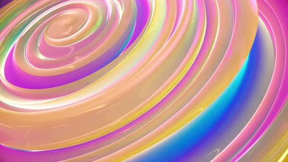 Abstract Multi Colored Candy Pop Reflective Mirror Spiral Background Loop