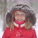 Portrait of a Beautiful Blonde Woman in the Winter Forest with Falling Snow - VideoHive Item for Sale