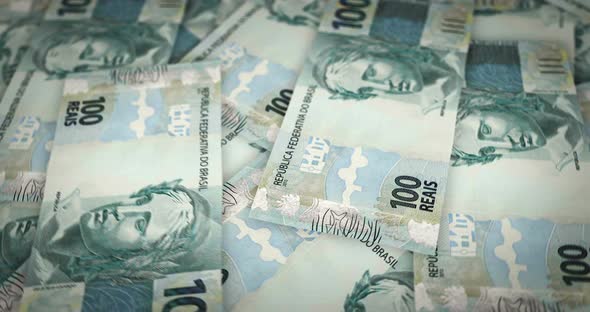 Brazil Real, Reai growing pile of money seamless loop alt