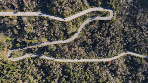 Winding Road with Hairpins on a Mountainside Italy Campania