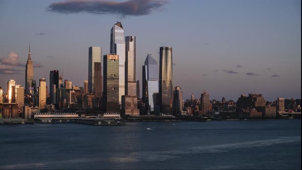Skyscraper in Manhattan seen at sunset - New York - USA