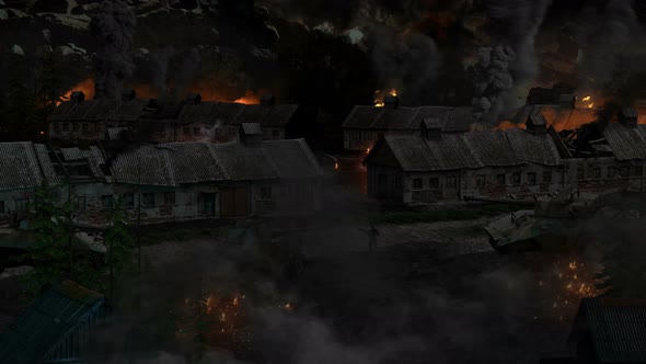 Village attacked at night