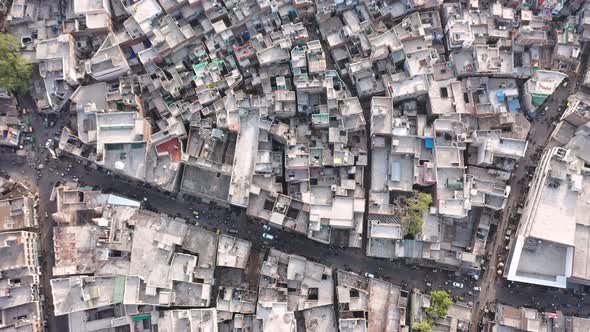 A Shocking Aerial Footage of Clustered Housing in Agra , Uttar Pradesh, India Depicting alt