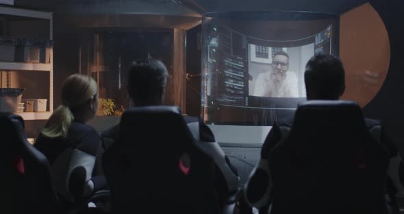 Mars Base Crew Having Video Call alt