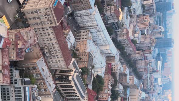 Vertical Video  Kyiv Ukraine Aerial View of the City alt