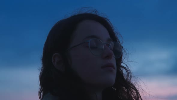 Close Up Dark Portrait of Beautiful Millennial alt