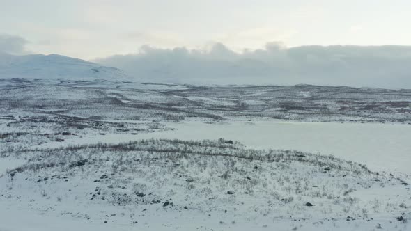 Aerial View of Winter Forest Landscape in the North alt