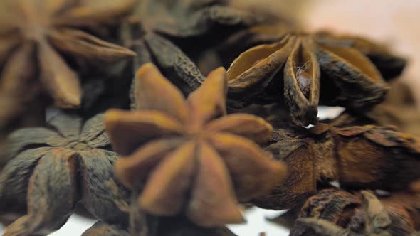 Fragrant, Aromatic, Natural And Good For Health Anise Star-Shaped Lie On A Table 3