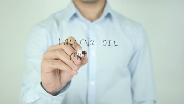 Falling Oil Prices, Writing On Screen alt