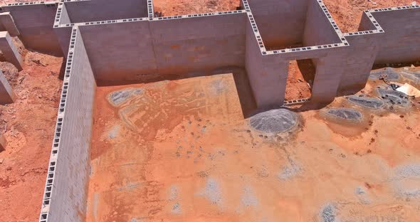 The Foundation of Concrete Blocks on Foundation for New House alt