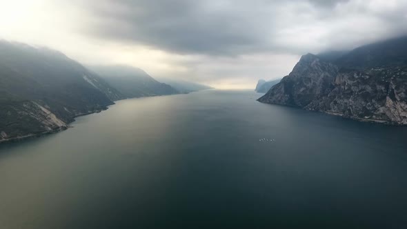 Misty Mountain Lake Aerial