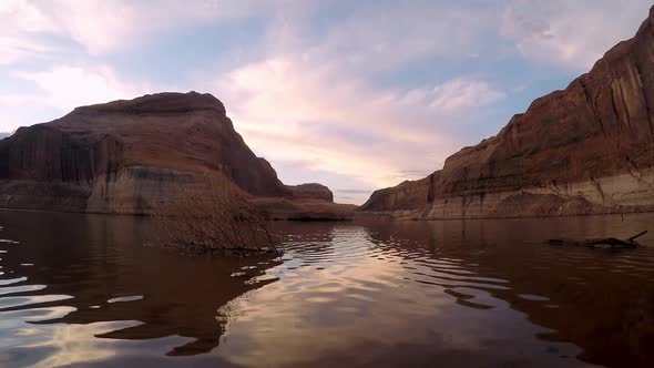 Panning Time Lapse of Lake Powell at Sunrise alt