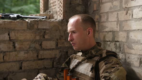 Emotionally Stressed Marine After Hard Combat alt