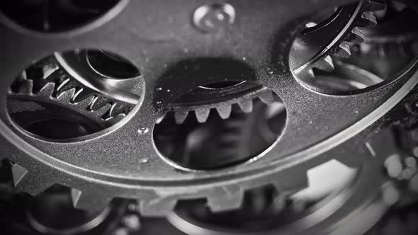 Grey Gears Mechanism Working Together alt