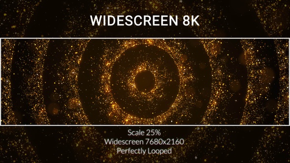 Golden Particle Burst Widescreen 8k