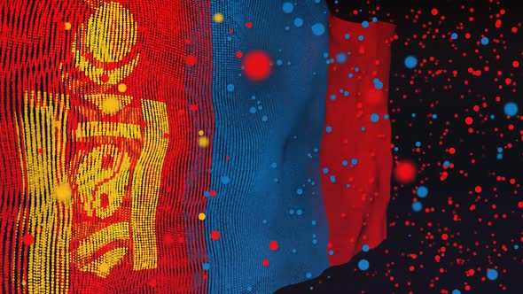 Mongolia Flag Particle Animation alt