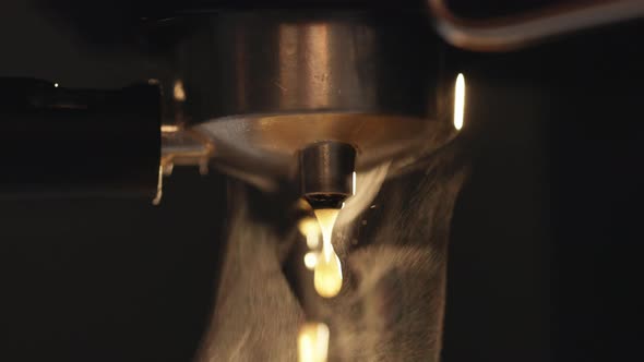 Espresso Coffee Drop From the Coffee Machine