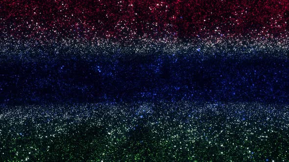Gambia Flag With Abstract Particles