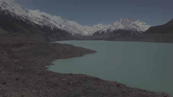 Glacial Tasman Lake aerial