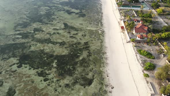 Aerial View of the Beach on Zanzibar Island Tanzania Slow Motion alt