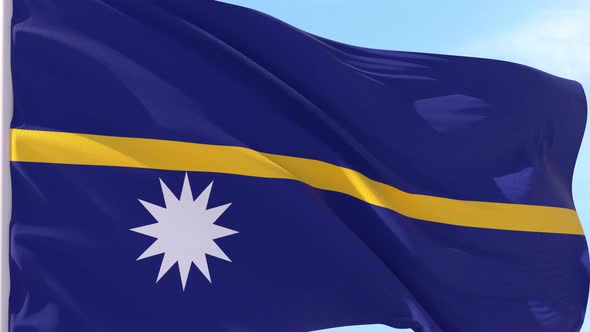 Nauru Flag Looping Background