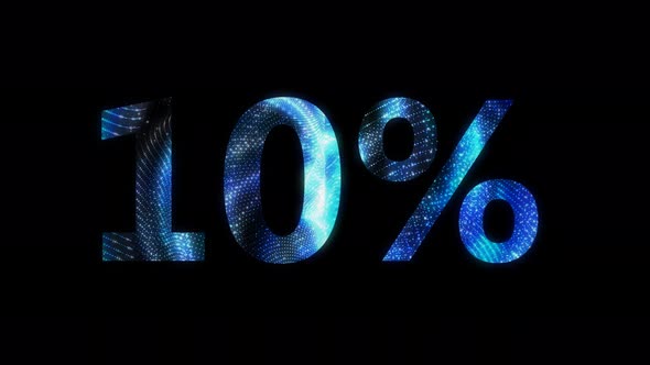 10% sale animated with glowing particle
