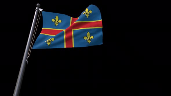Flag Of Clermont Ferrand City (France) With Alpha Channel 4K alt