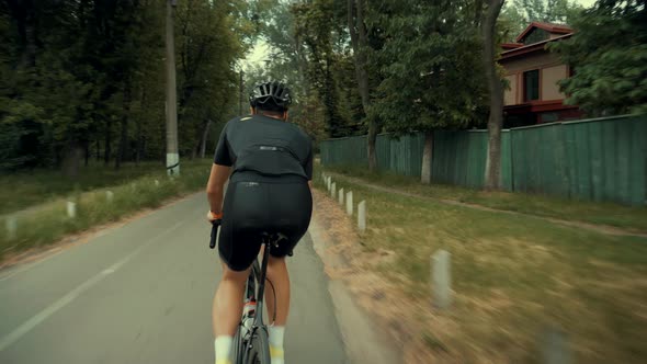 Cyclist On Bike Cycling And Pedaling Sport Recreation. Gear System Bicycle And Bike Wheel Rotation. alt