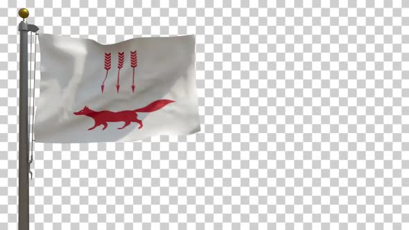 Saransk City Flag (Russia) on Flagpole with Alpha Channel - 4K alt