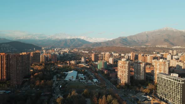 Extensive Skyline And Modern Structures Centering The Recreational Park Of Araucano In District Of L alt