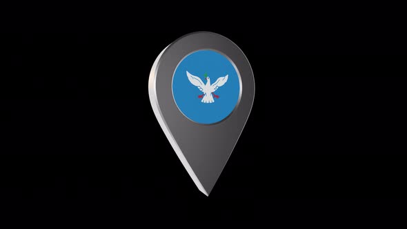 3d Animation Map Navigation Pointer With Flag Of Bandeira De Salvador (Brazil) With Alpha Channel 4K alt
