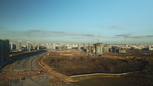 Construction site. Construction of modern multi-storey buildings alt