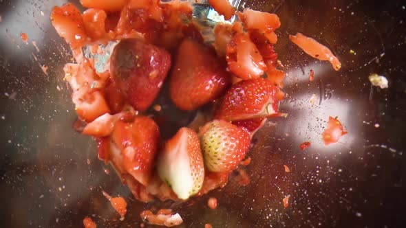 Strawberries in a Blender 