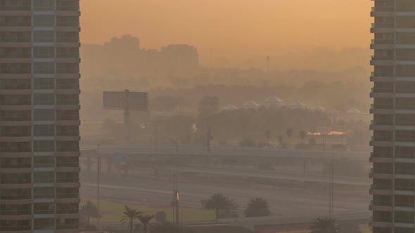 Dubai Marina Aeral Timelapse at Sunrise alt