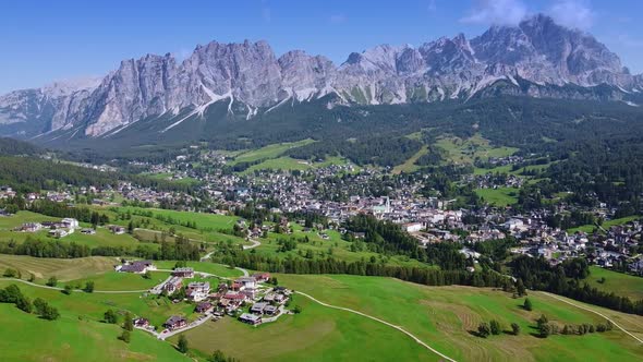 Picturesque View of Cortina dAmpezzo in the Dolomites Italy alt