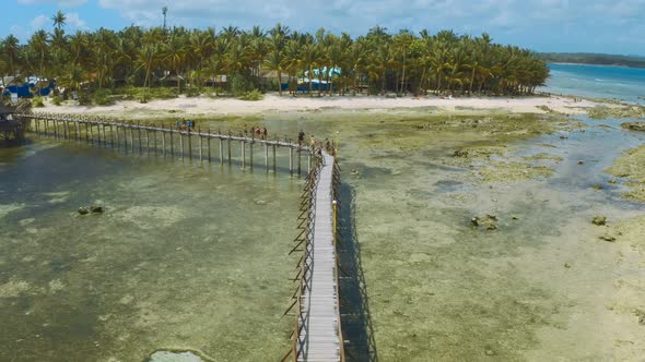 Wooden Pathway Over the Water Leading To the Viewing Deck for the Surfing Competition alt