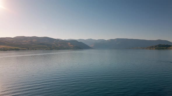 Peaceful Evening Aerial View Of Eastern Washington Landscape At Lake Chelan alt