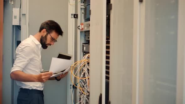 It Security Network Administrator Tech Support. Ecommerce Data Technology Programmer On Server Racks alt