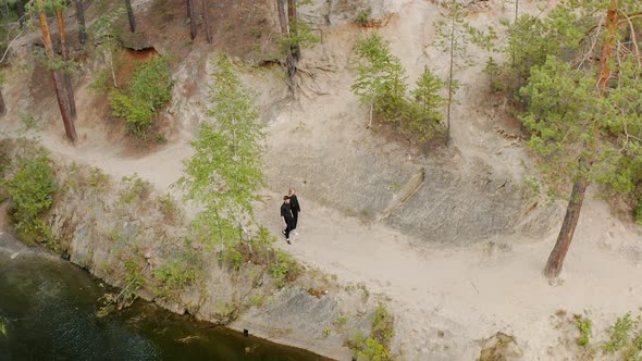 Bazhov places The loving couple is walking in nature A married couple on the lake alt