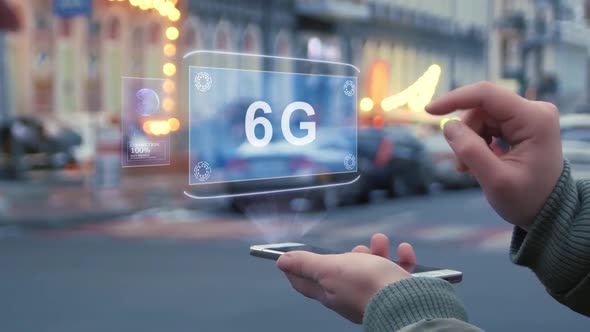 Female Hands Interact HUD Hologram 6G alt