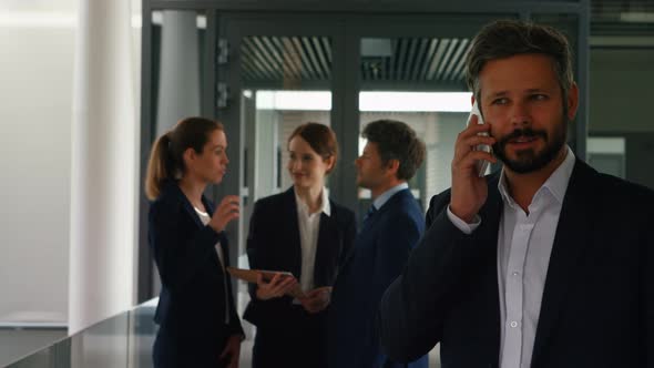 Businessman talking on mobile phone alt