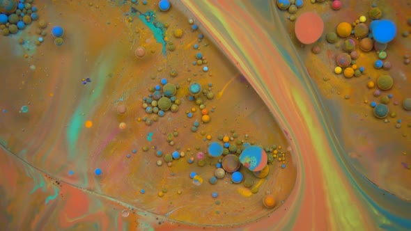 Mixture Of Liquid Paints Flowing