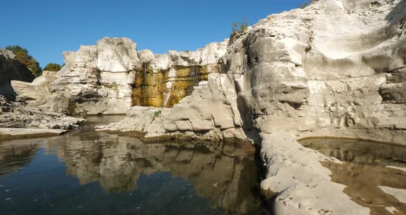 The Sautadet waterfalls, river Ceze, La Roque sur Ceze, Gard department,Occitanie, France alt