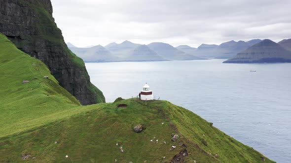 Aerial View of Lighthouse on the Top of Green Mountain alt