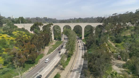 Aerial view of Cabrillo Bridge alt